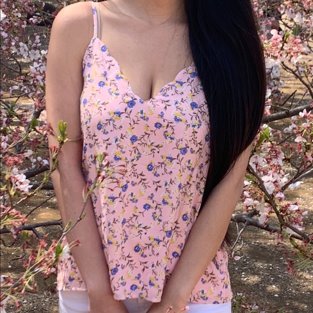 Pink blouse tank